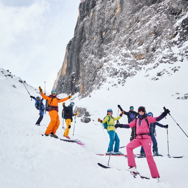 Tour freeride guidato al Sella - Freeride Val Lasties al Sas Pordoi - Catores