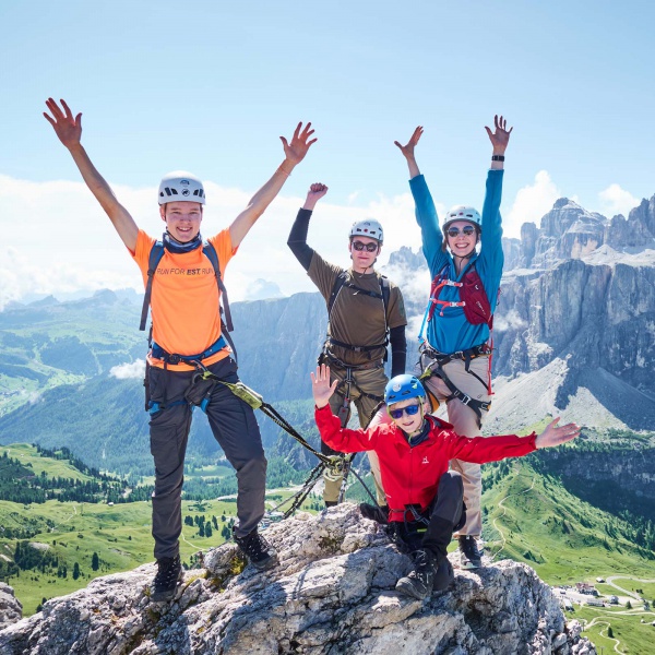 At the summit of Pitla Cir - Small Cir &ndash; Beginner Via Ferrata with mountain guide - Catores