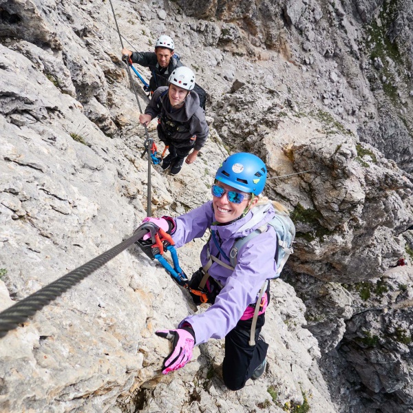 Safe on the steel cable - Small Cir &ndash; Beginner Via Ferrata with mountain guide - Catores