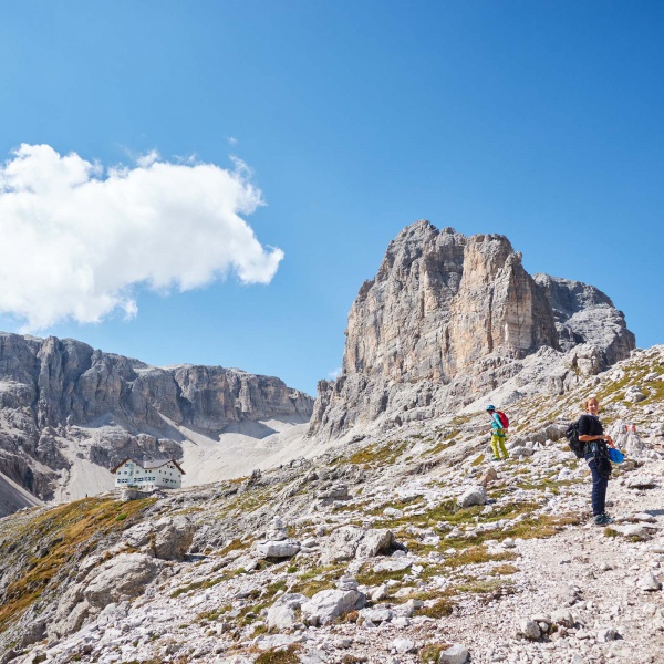 Pisciadu H&uuml;tte in Sicht - Pisciadu-Tridentina Klettersteig mit Bergf&uuml;hrer - Catores