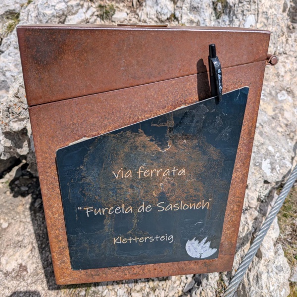 Summit logbook of the Furcela Saslonch via ferrata - Furcela Saslonch Via Ferrata - Catores
