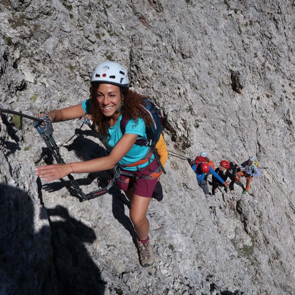 Klettersteig Gr&ouml;den mit Guide - Sass Rigais - Gef&uuml;hrter Klettersteig auf einen Dolomiten 3000er - Catores