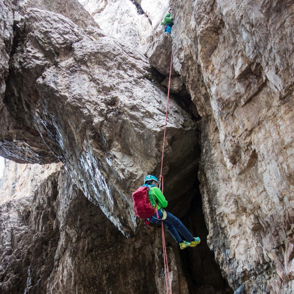 Abseilen lernen - Alpin-Kletterkurs f&uuml;r Anf&auml;nger Dolomiten - Catores