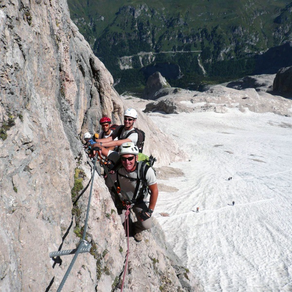 Beginn des Klettersteigs - Forcella Marmolada - Marmolada - Westgrat Klettersteig - Catores